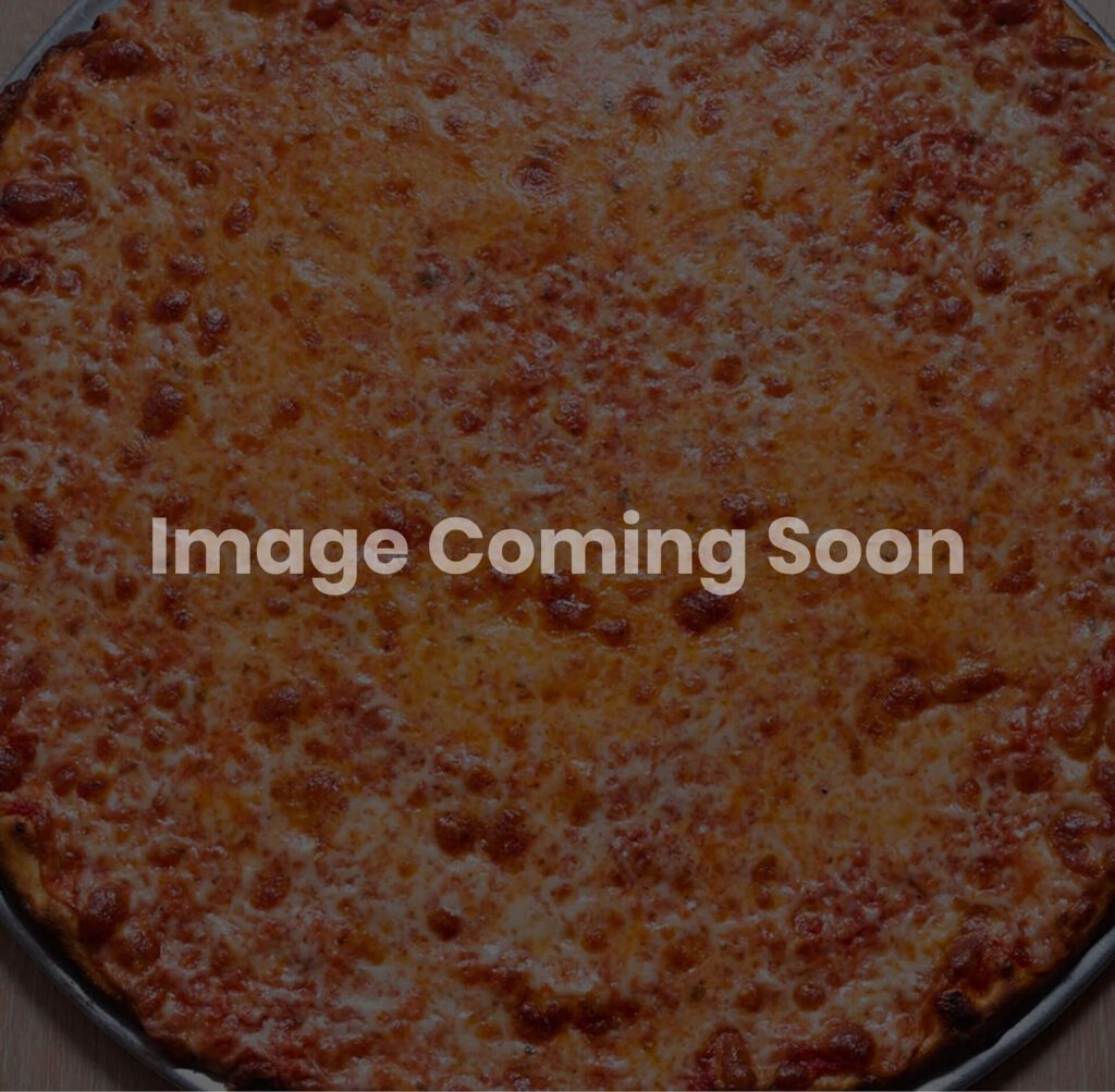 Golden brown cheese pizza with a crispy crust.